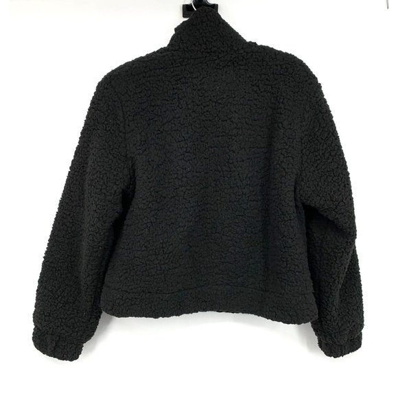 Blank NYC Jacket Black High Collar Sherpa SOFT Button Snap - Picture 11 of 11